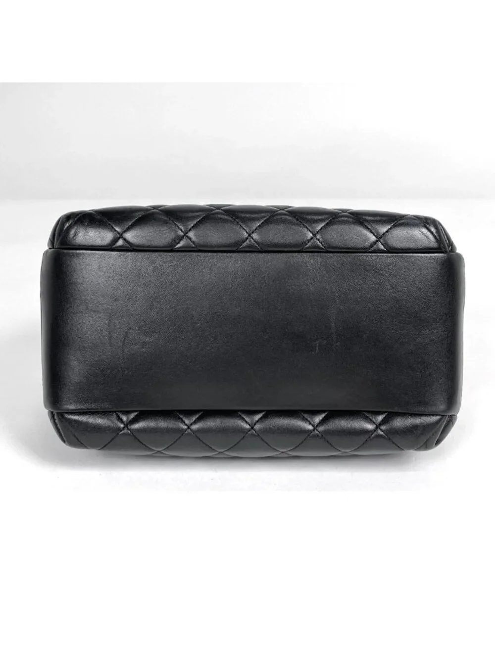 Chanel CC Logo Bowling Bag 2-Way Leather Black